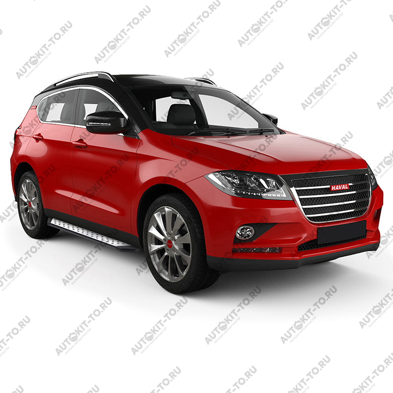 Пороги алюминиевые "БМВ стиль" для Haval H2 2014+